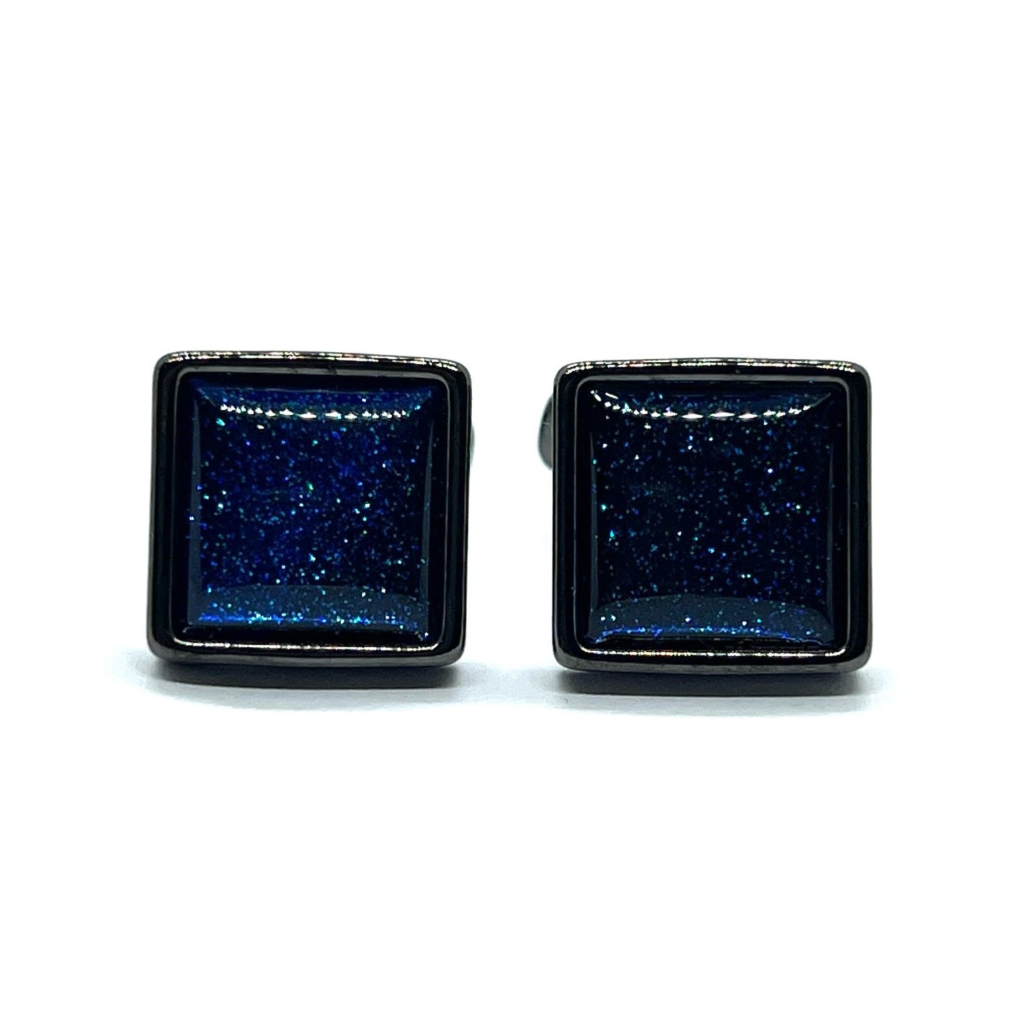 Blue Glit Grey Metallic Cufflinks