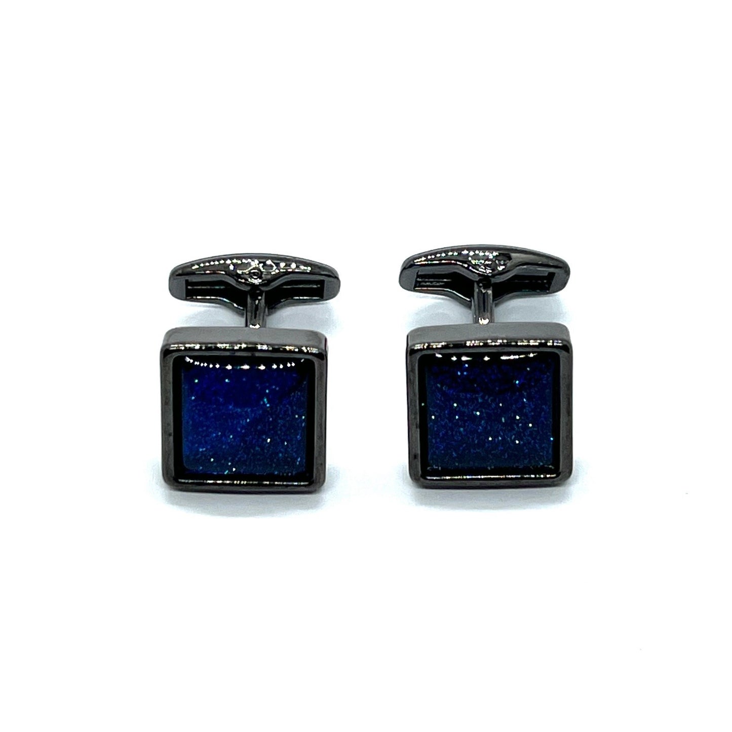 Blue Glit Grey Metallic Cufflinks