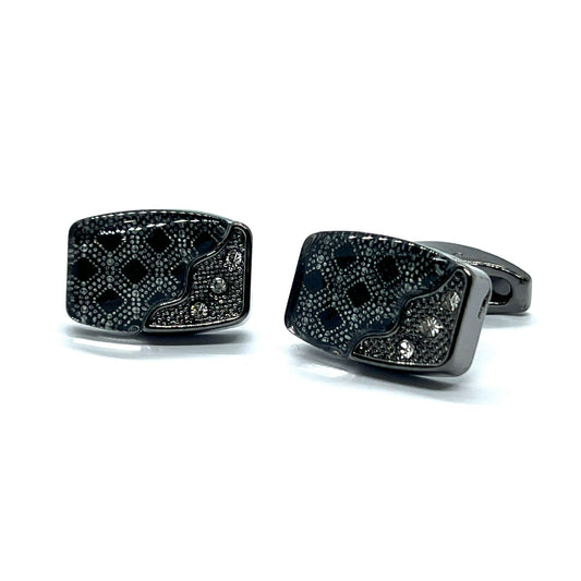 Glass Tri Rhino Recta Cufflinks