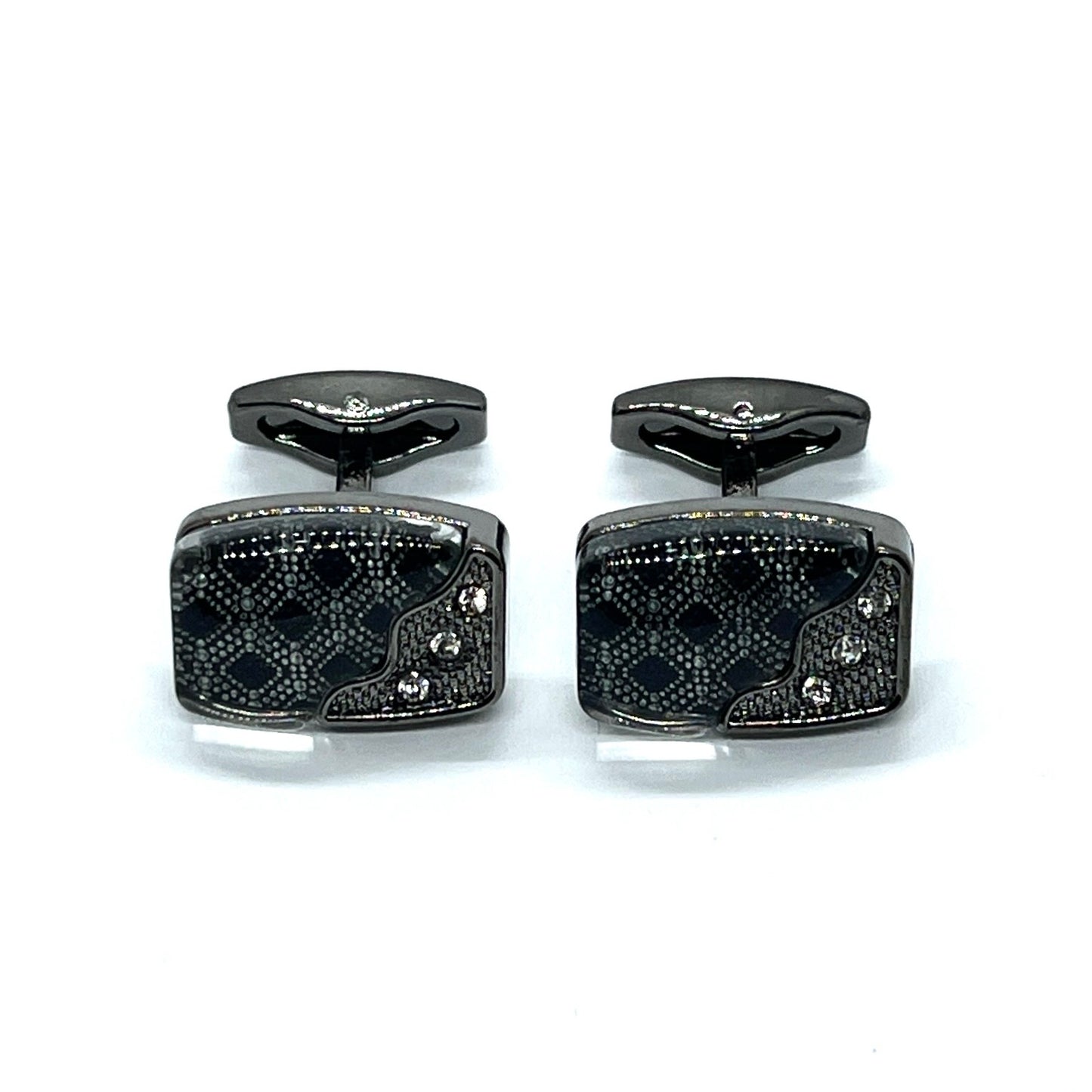 Glass Tri Rhino Recta Cufflinks