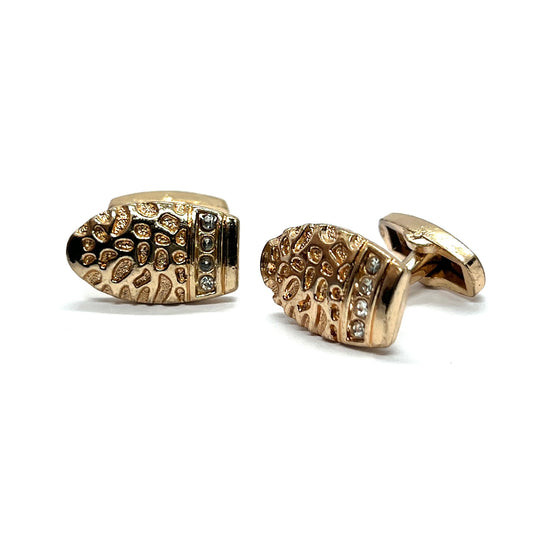 Side Leop Rhino Golden Cufflinks