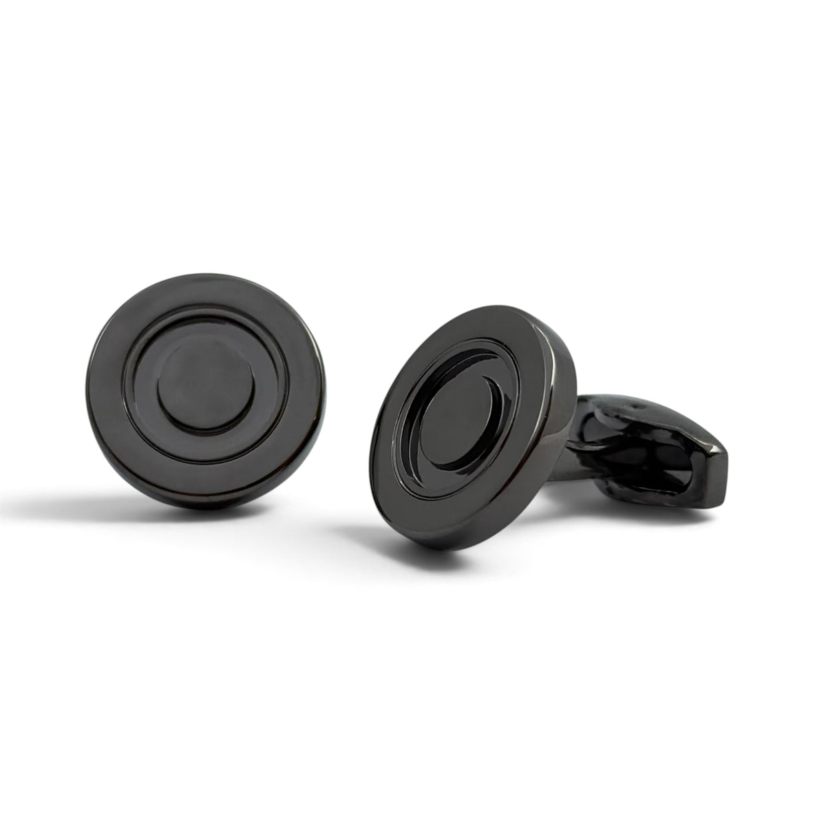Noir Orbit Grey Metallic Cufflinks