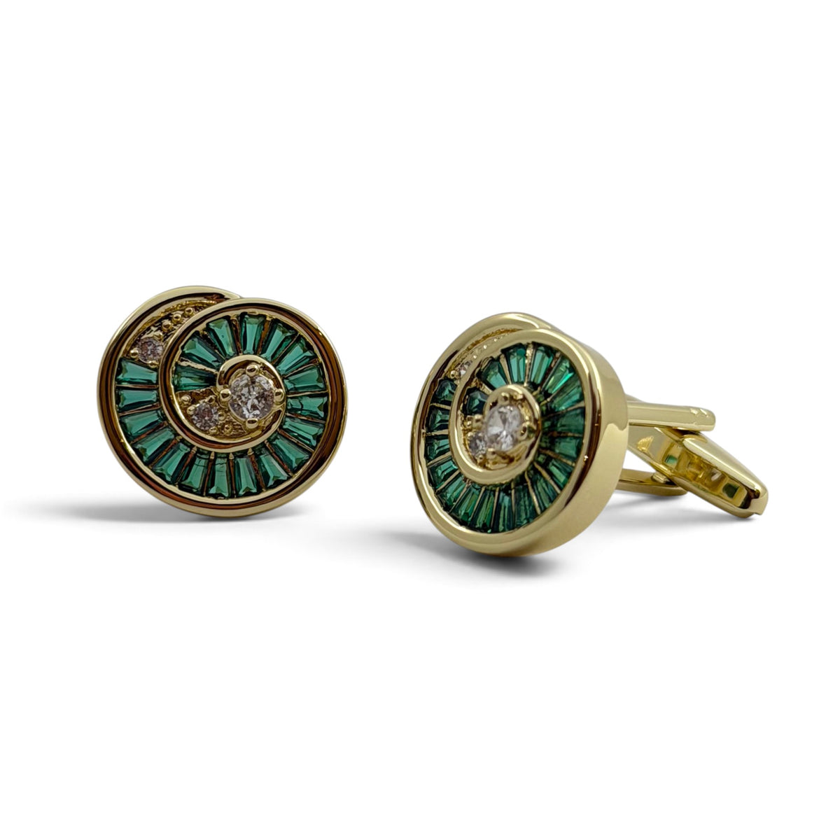 Verdant Halo Golden Cufflinks