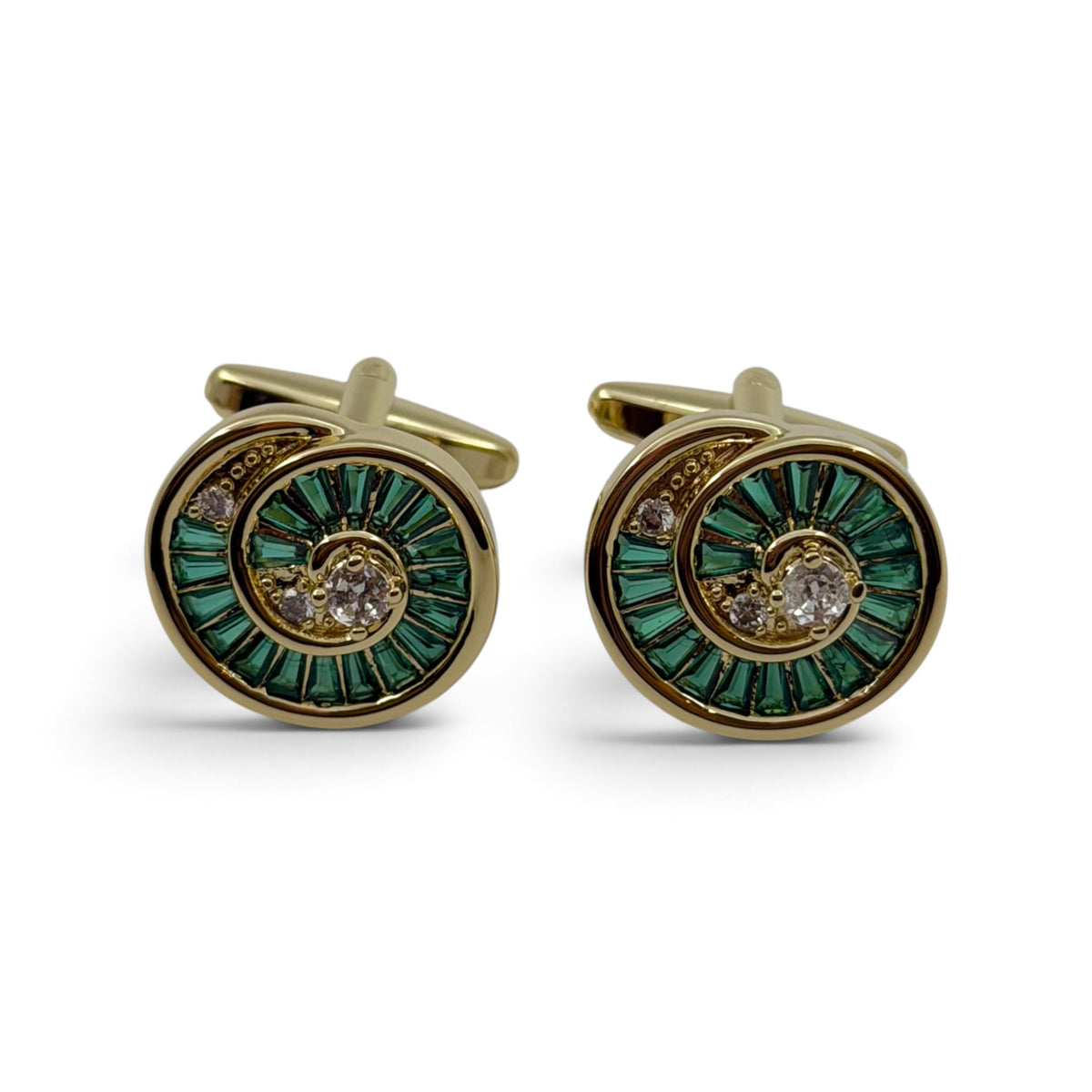 Verdant Halo Golden Cufflinks