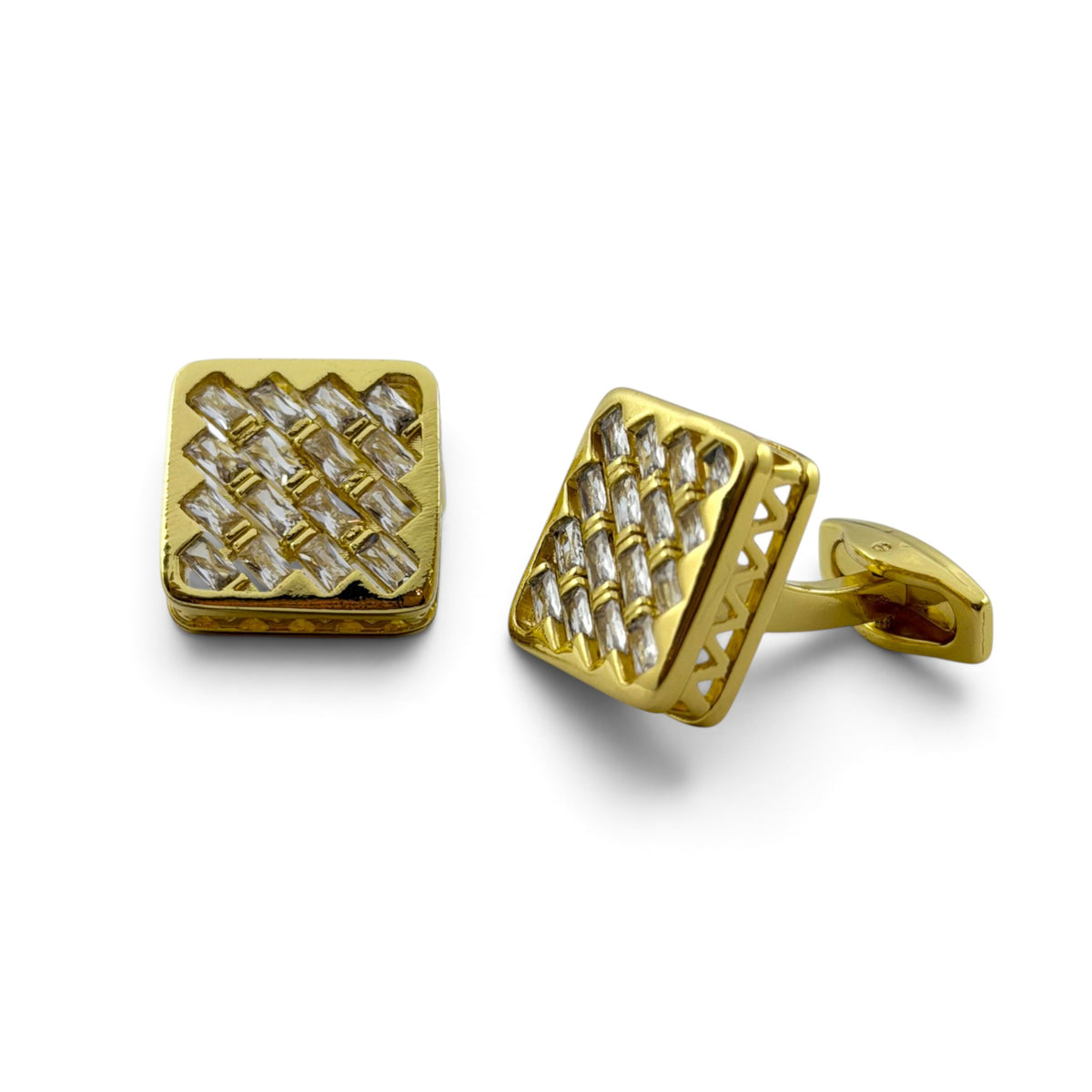Gilded Lattice Golden Cufflinks