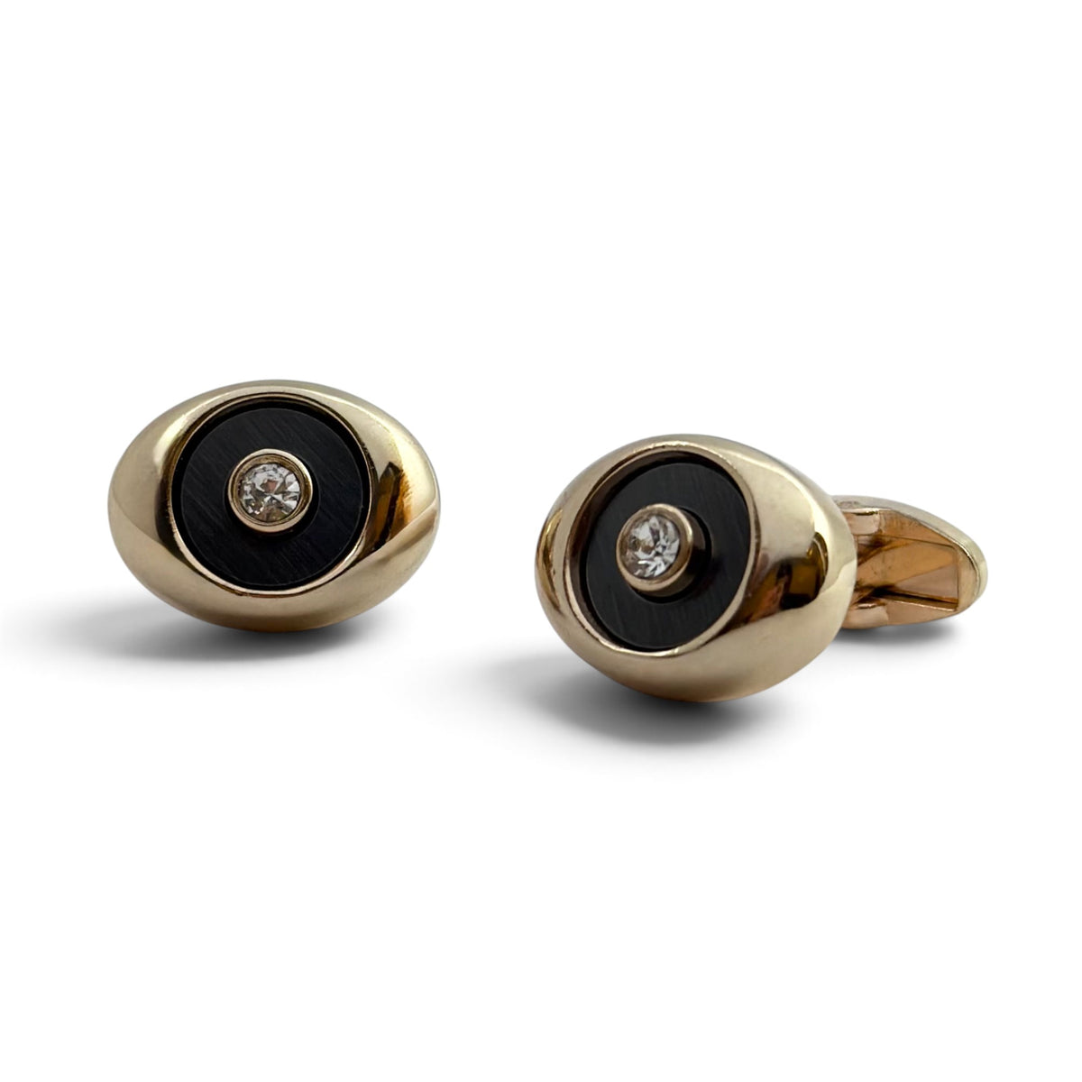 Onyx Cenrhino Golden Cufflinks