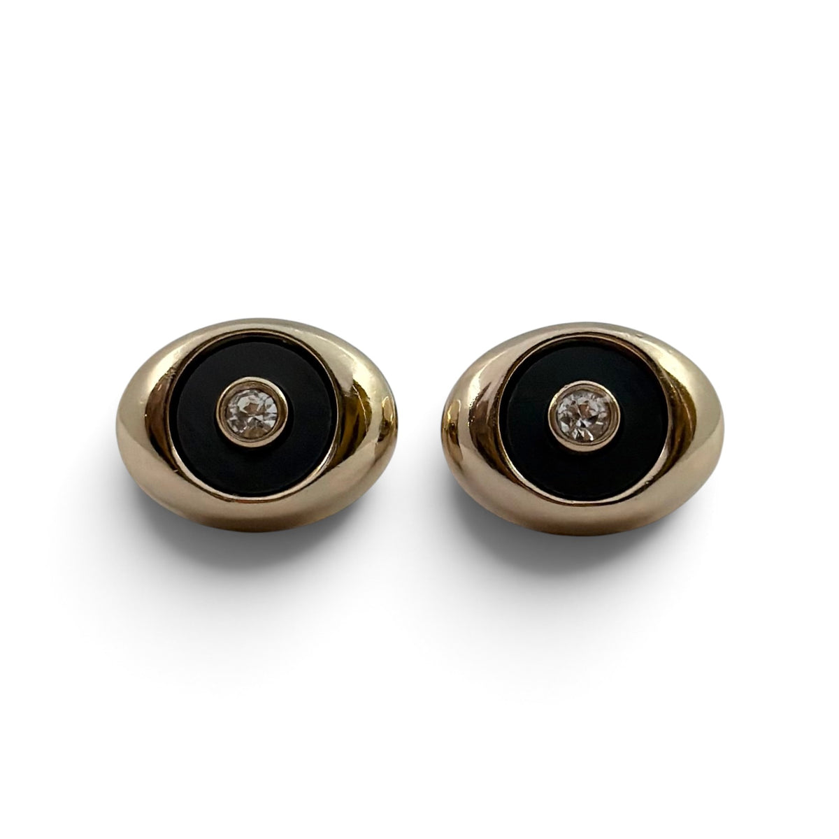 Onyx Cenrhino Golden Cufflinks