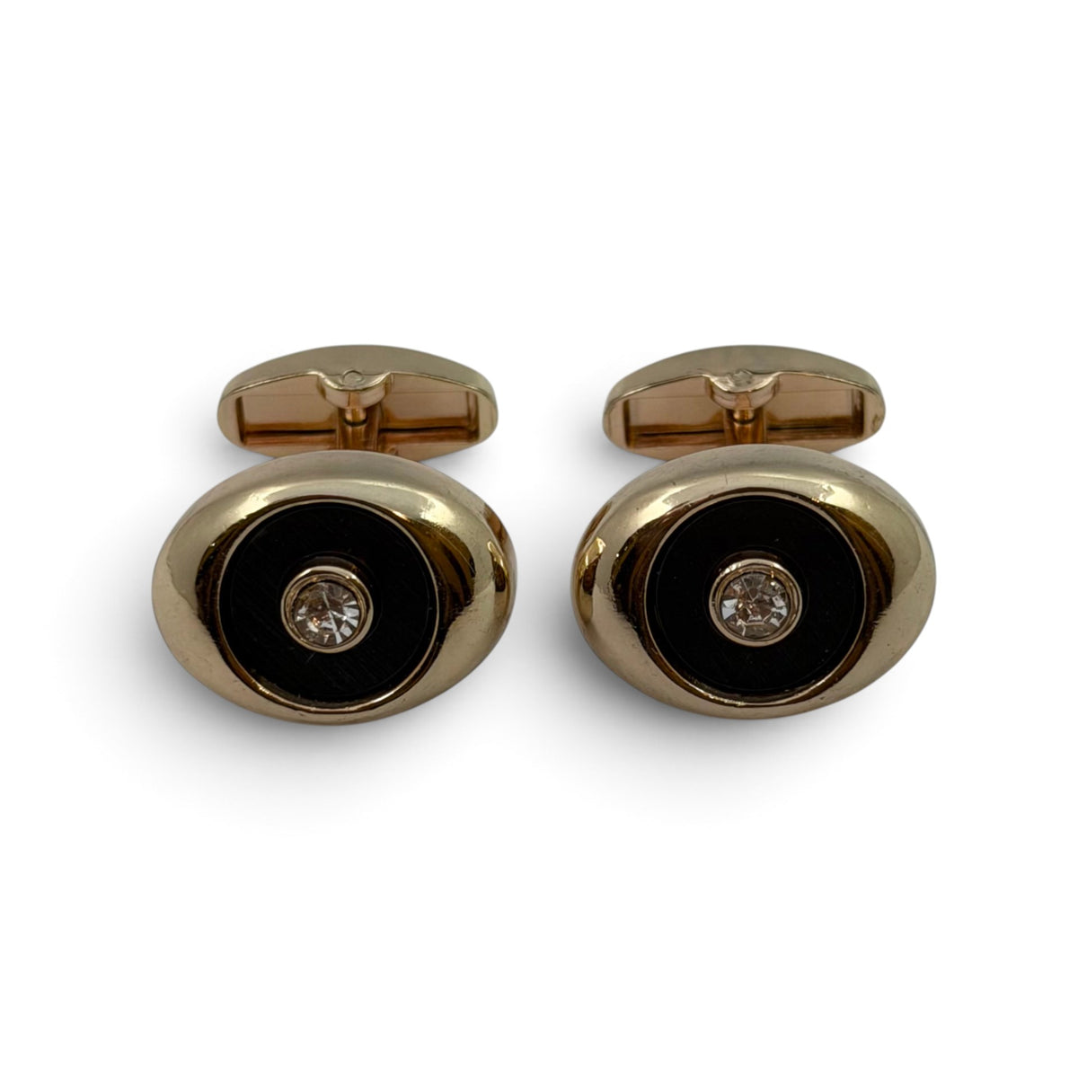 Onyx Cenrhino Golden Cufflinks