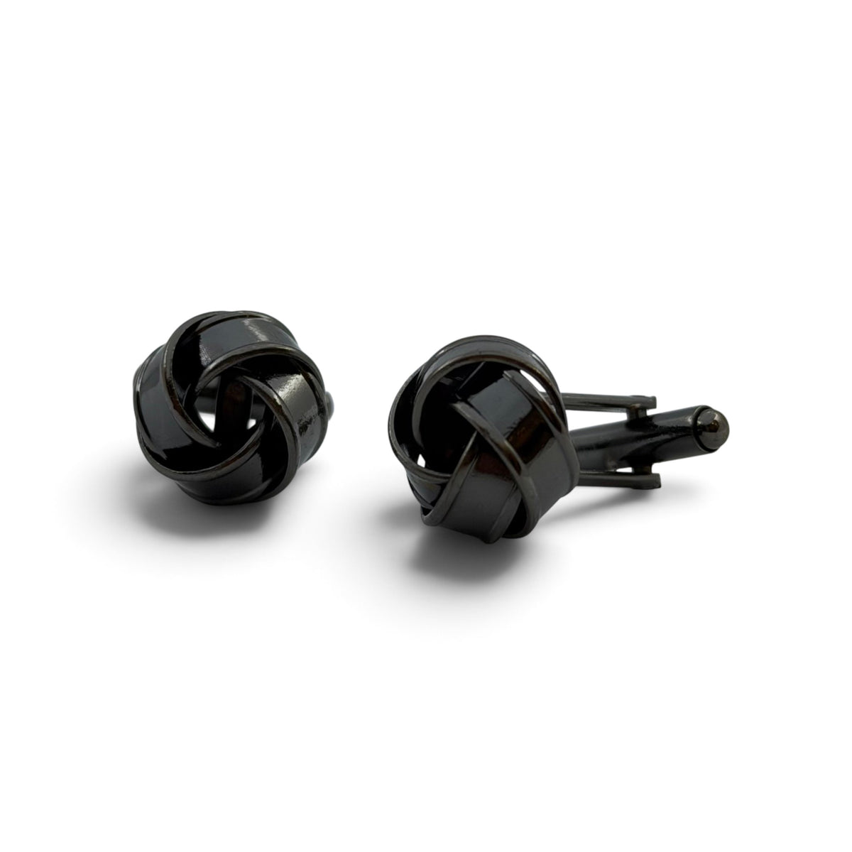 Midnight Knot Grey Metallic Cufflinks