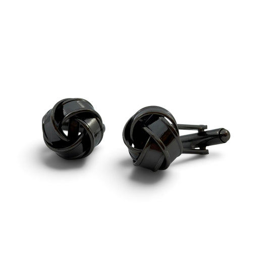 Midnight Knot Grey Metallic Cufflinks