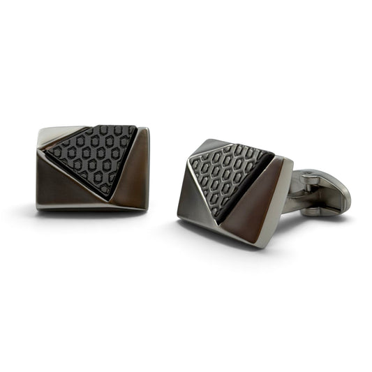 Apex Ulif Gunmetal Silver Cufflinks