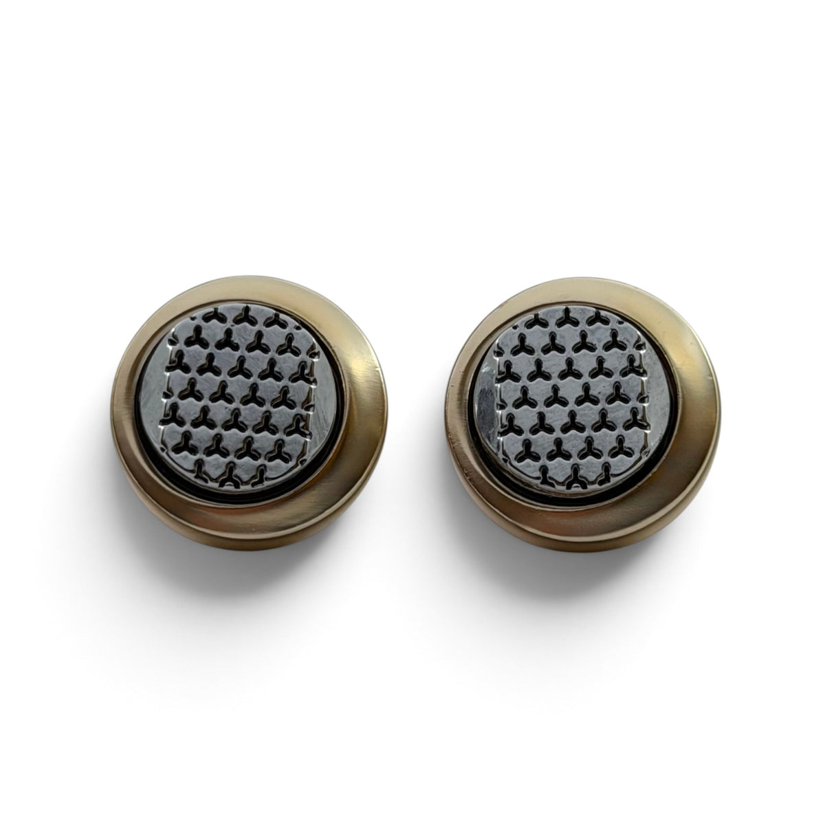 Regent Silver Grid Golden Cufflinks