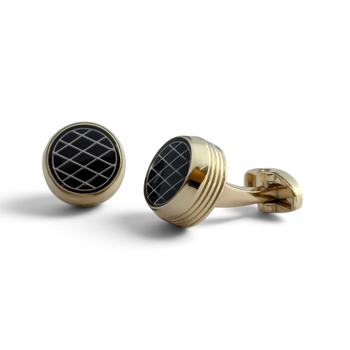 Gilded Gridwork Golden Cufflinks