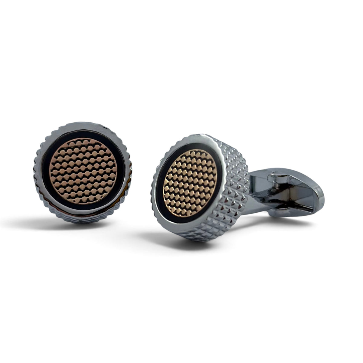 Silver Scallop Noir Cufflinks