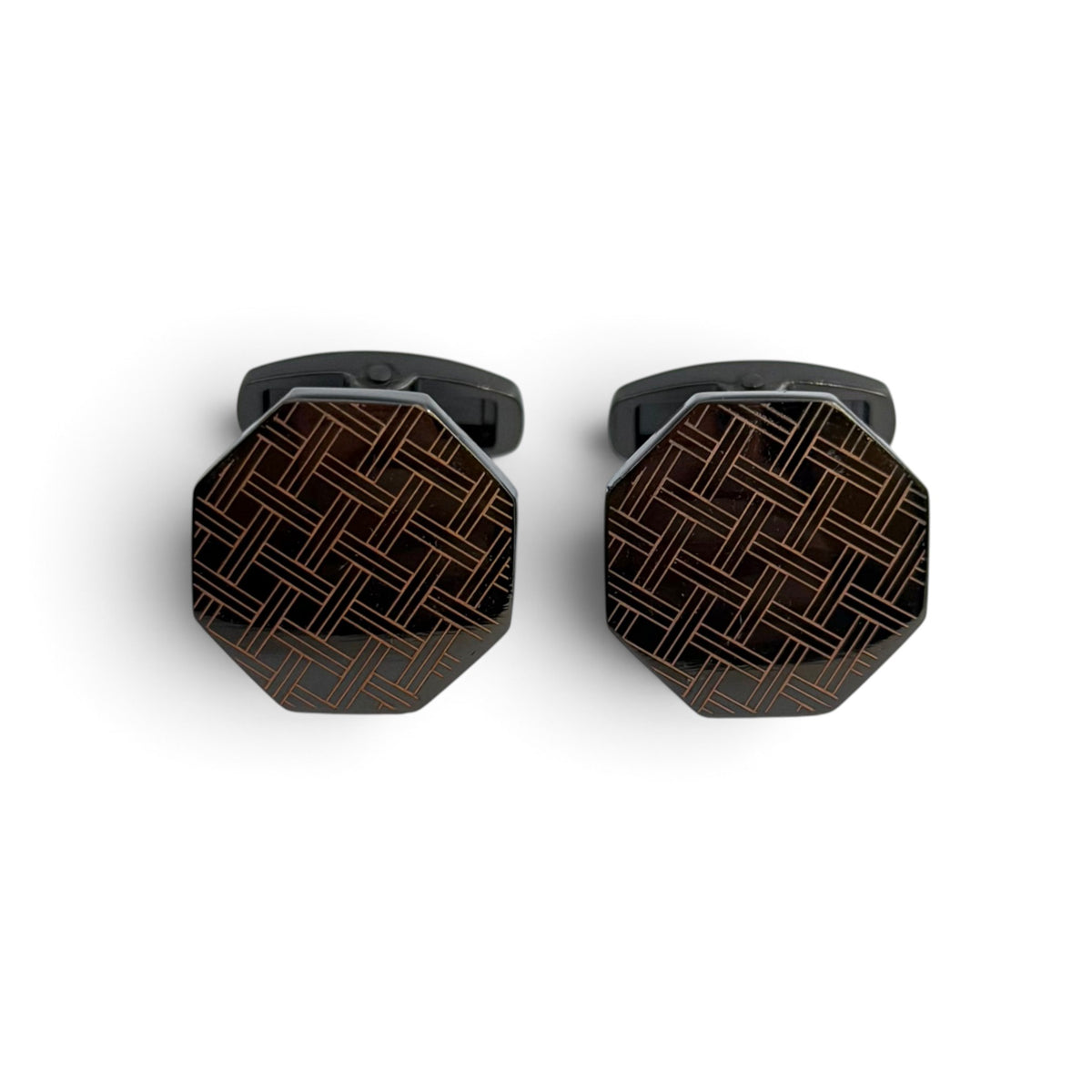 Obsidian Geometry Grey Metallic Cufflinks