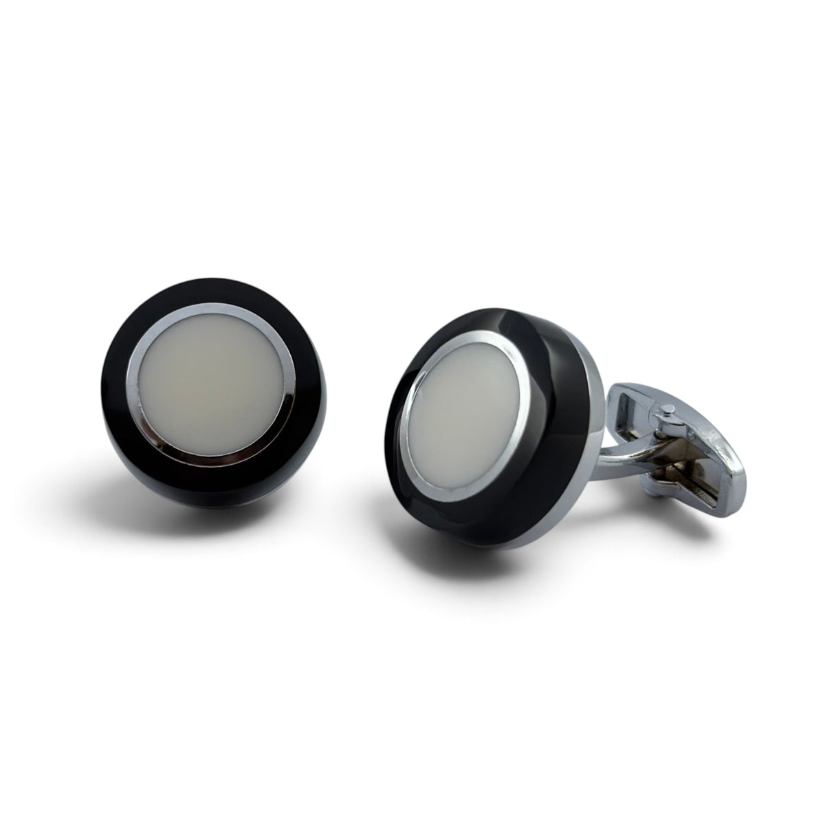 Polar Halo Silver Cufflinks