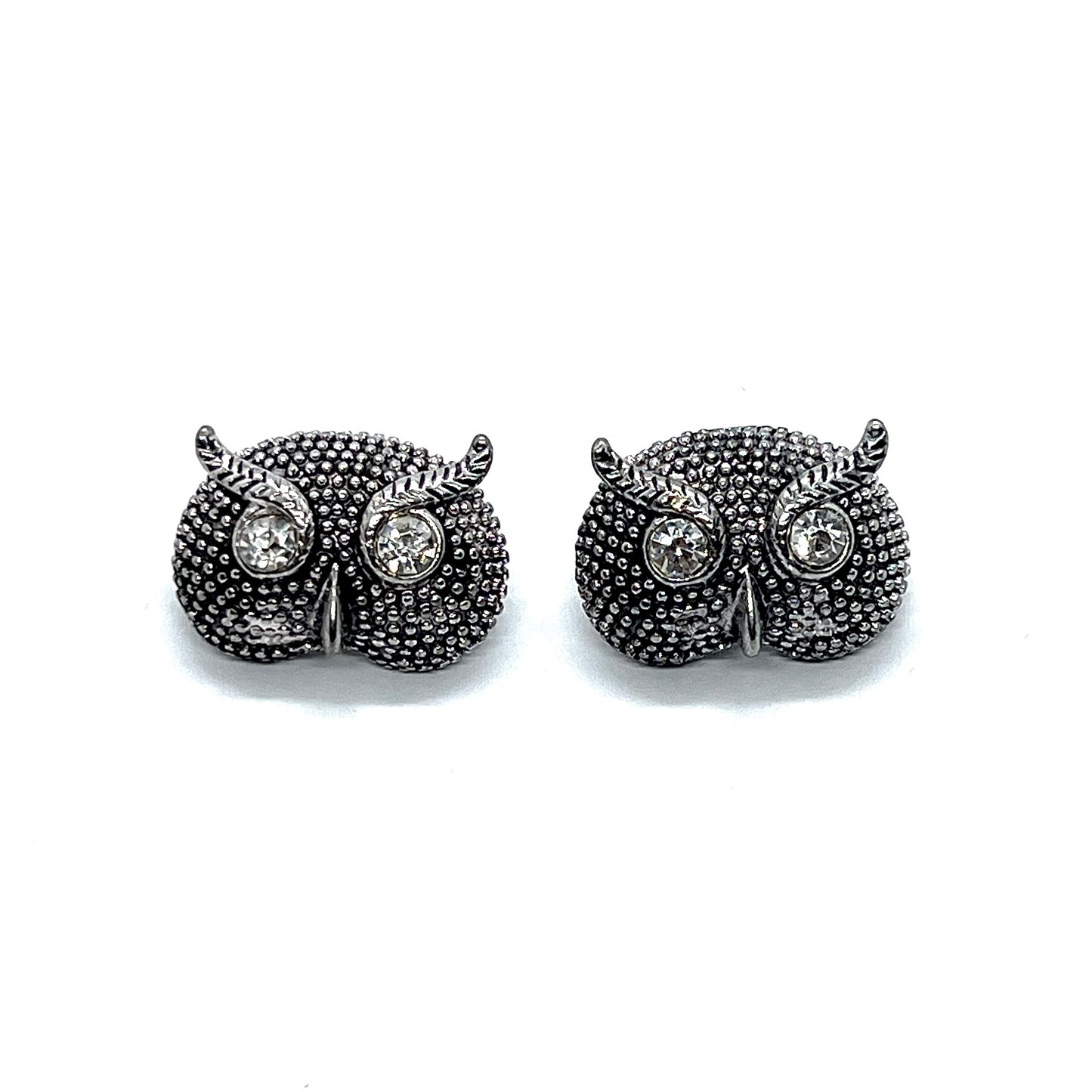 Vintage Owl Rhino Big Studs Earrings