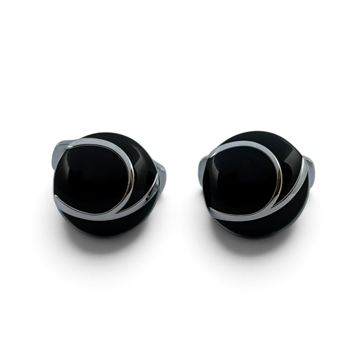Midnight Crest Silver Cufflinks