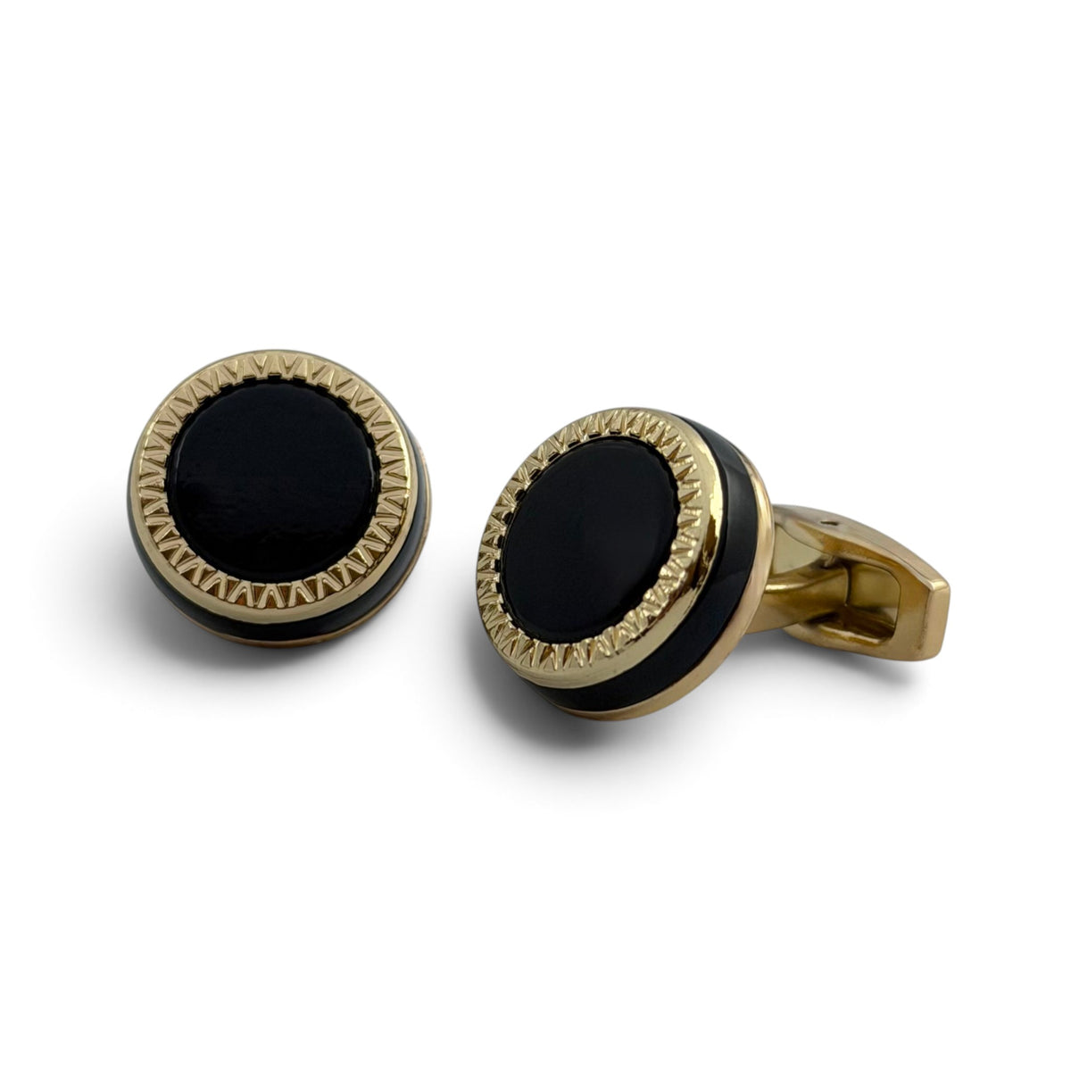 Obsidian Gold Radiance Golden Cufflinks