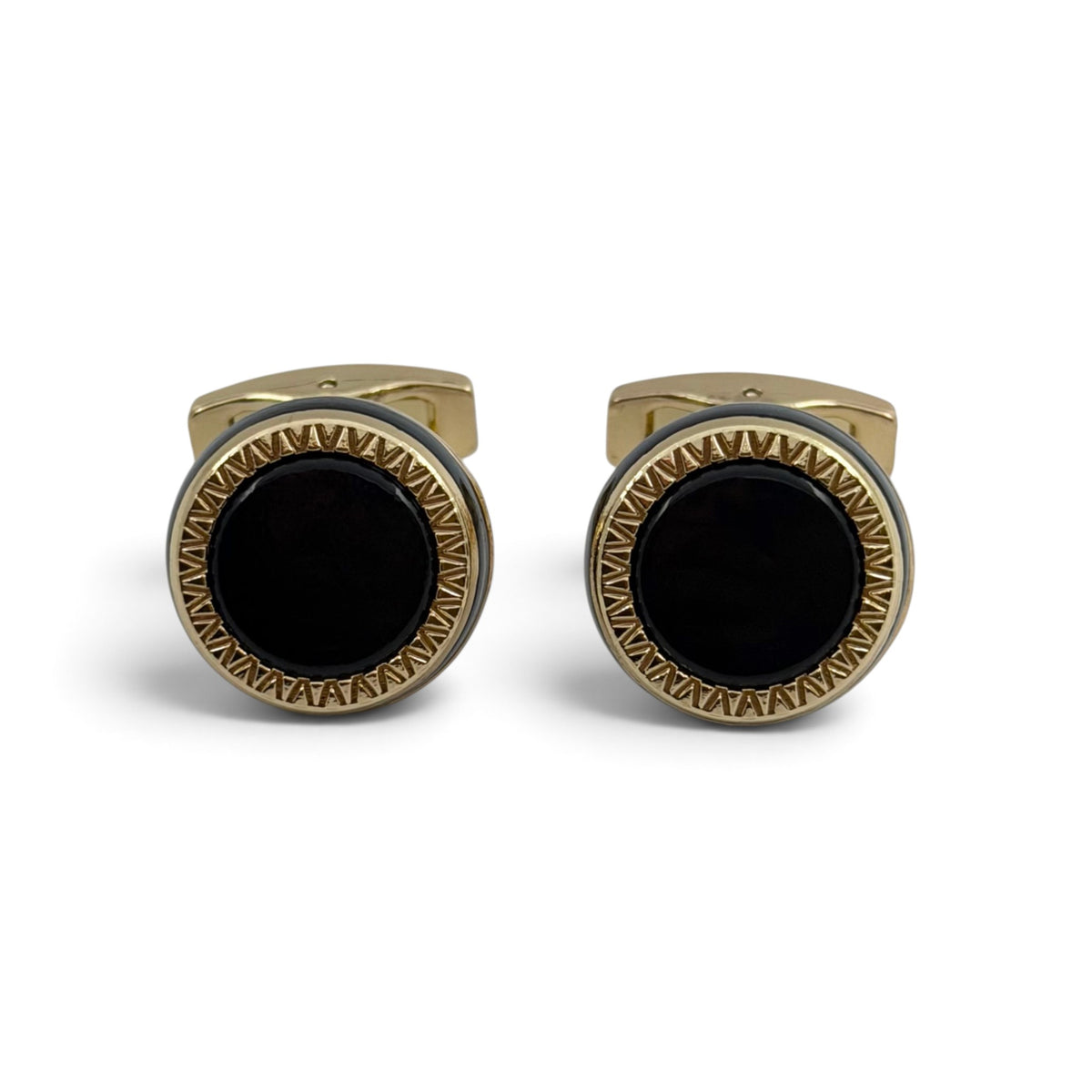 Obsidian Gold Radiance Golden Cufflinks