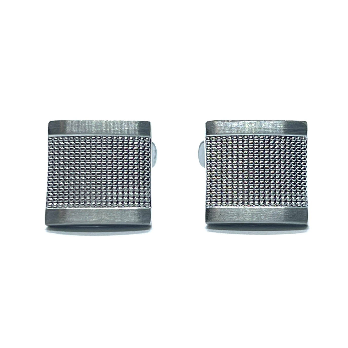 Silver Dotted Classic Square Cufflinks