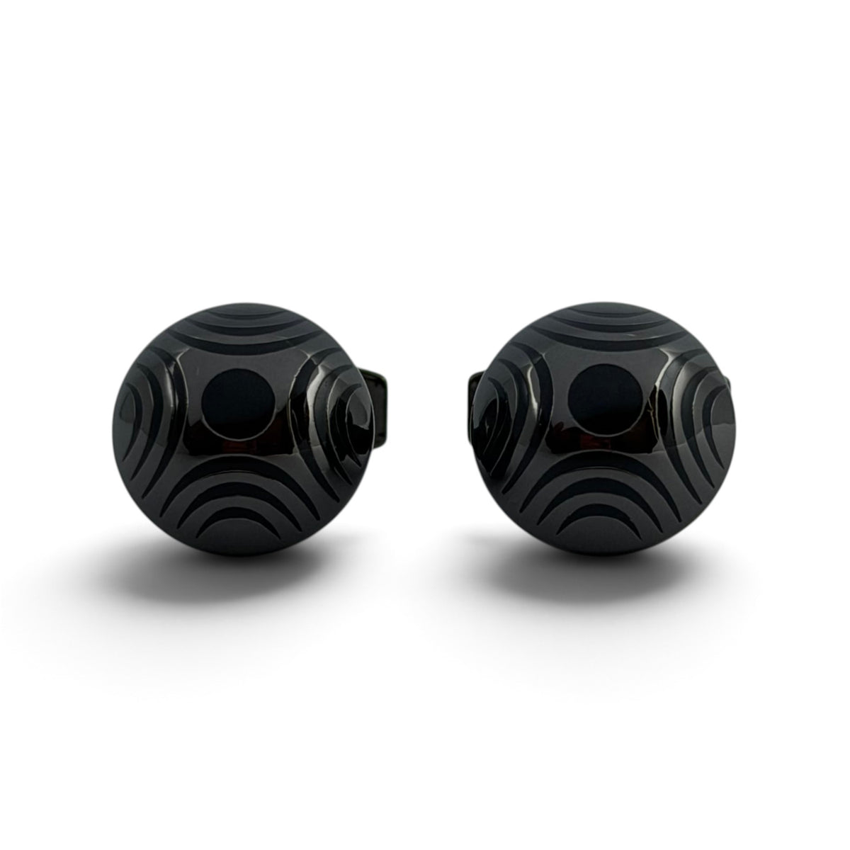 Noir Contours Grey Metallic Cufflinks