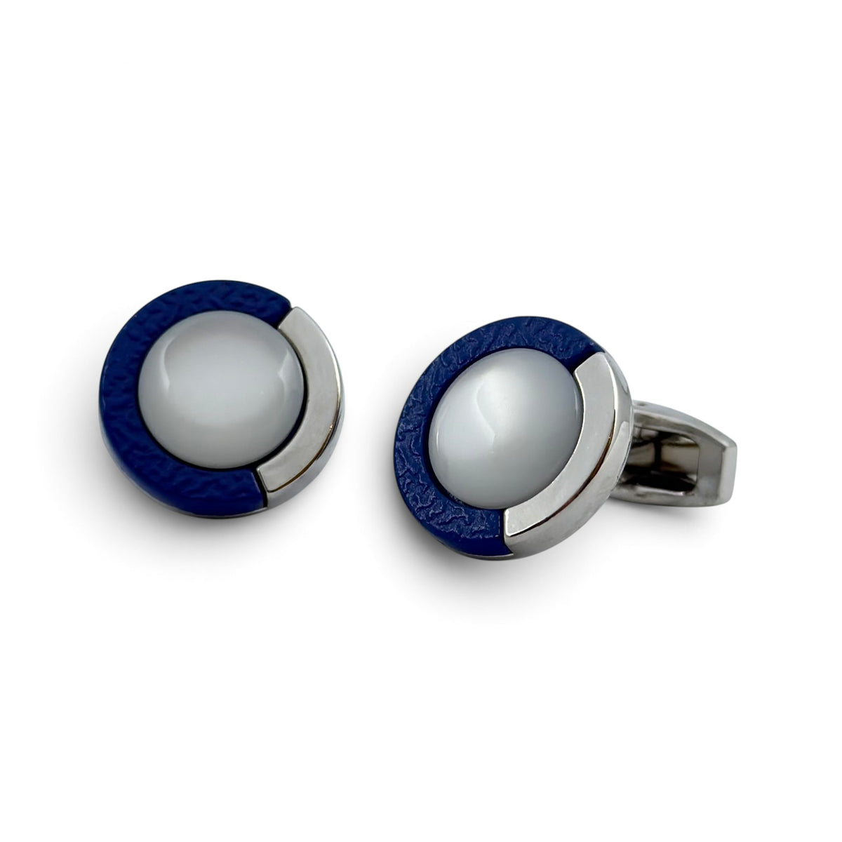 Sapphire Silver Arc Silver Cufflinks