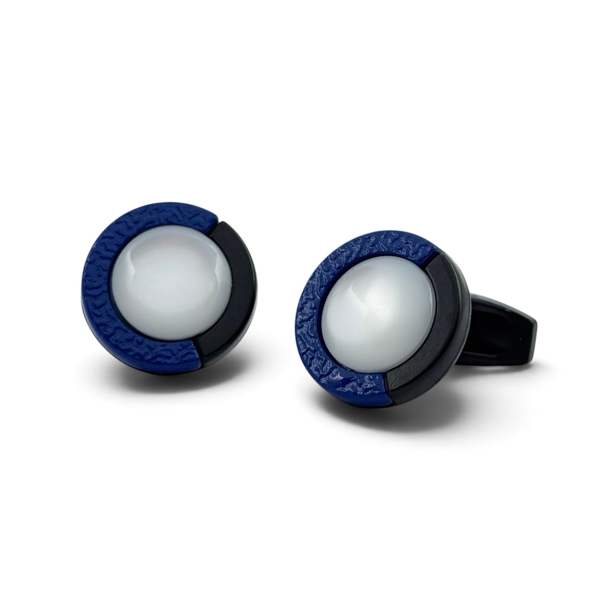 Cobalt Textured Arc Black Cufflinks