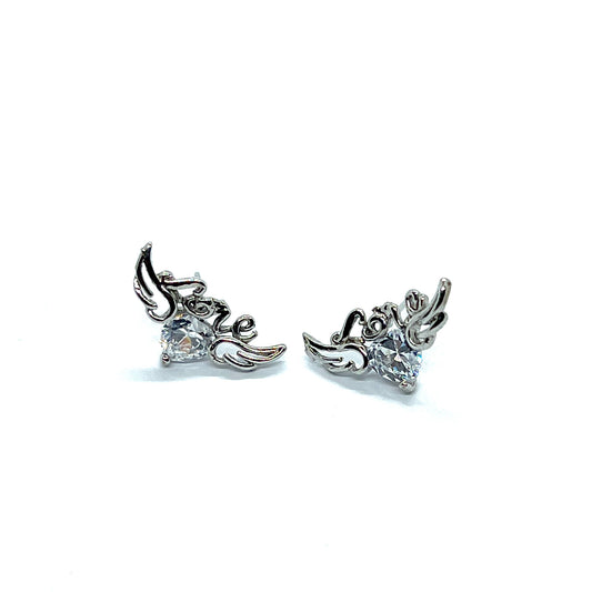 Rhino Wing Love Studs Earrings