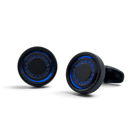 Obsidian Blue Key Black Cufflinks