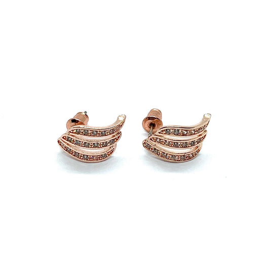 Wing Rose Gold Rhino Studs Earrings
