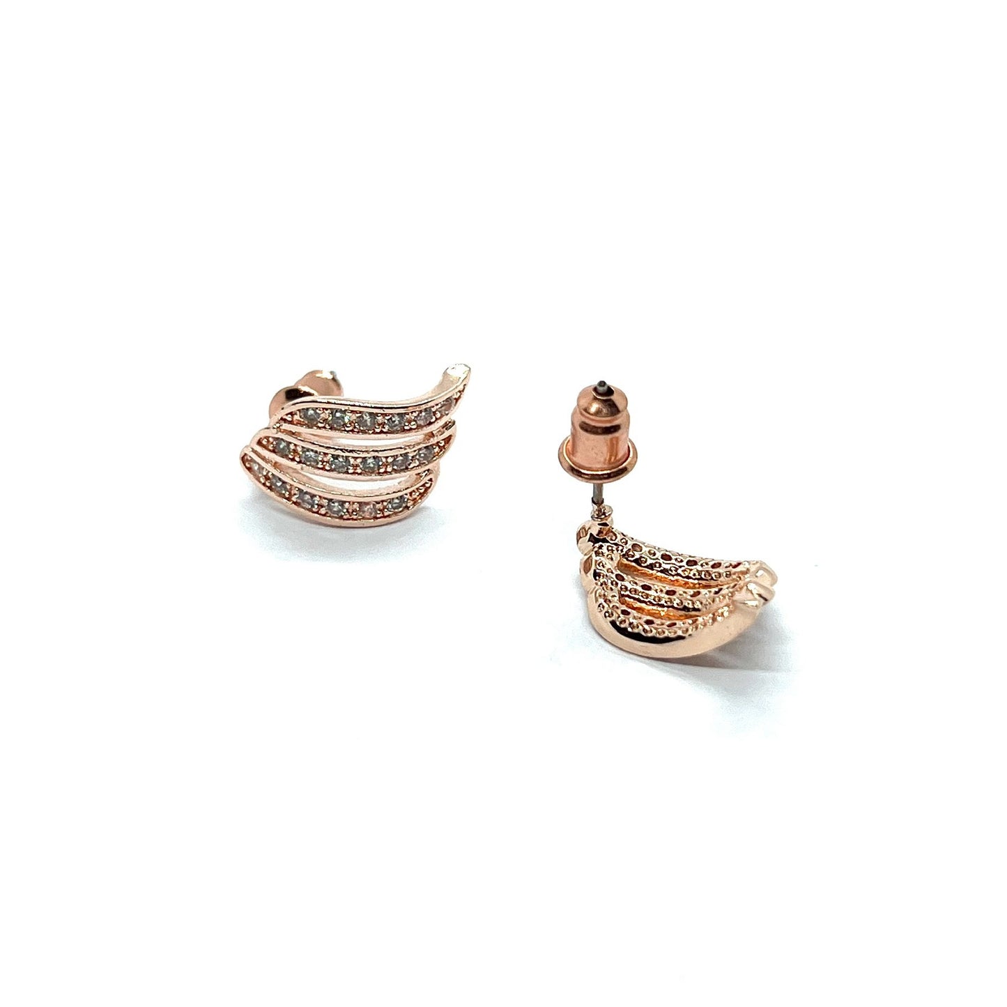 Wing Rose Gold Rhino Studs Earrings