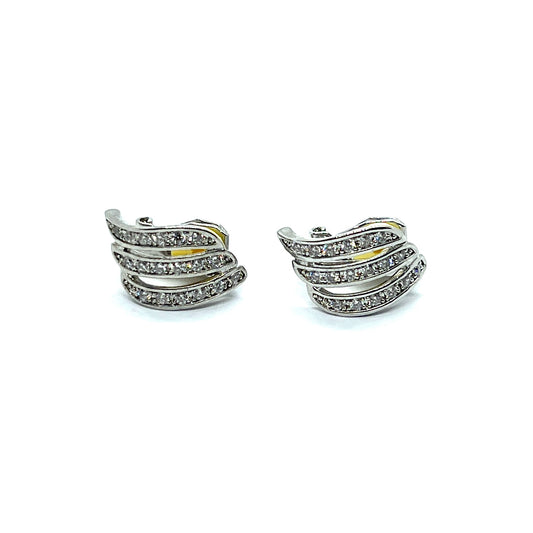 Wing Silver Rhino Studs Earrings