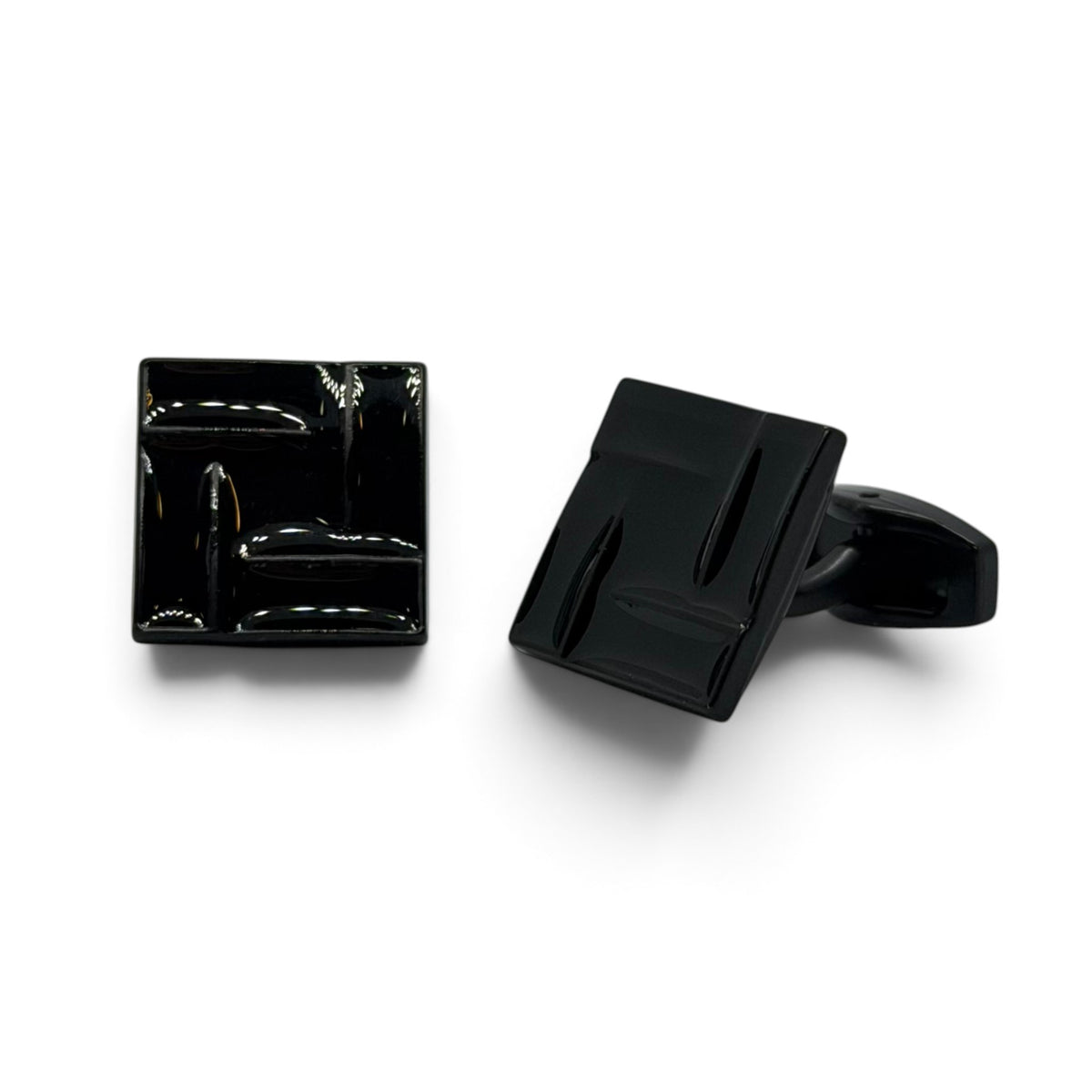 Noir Sculpt Black Cufflinks