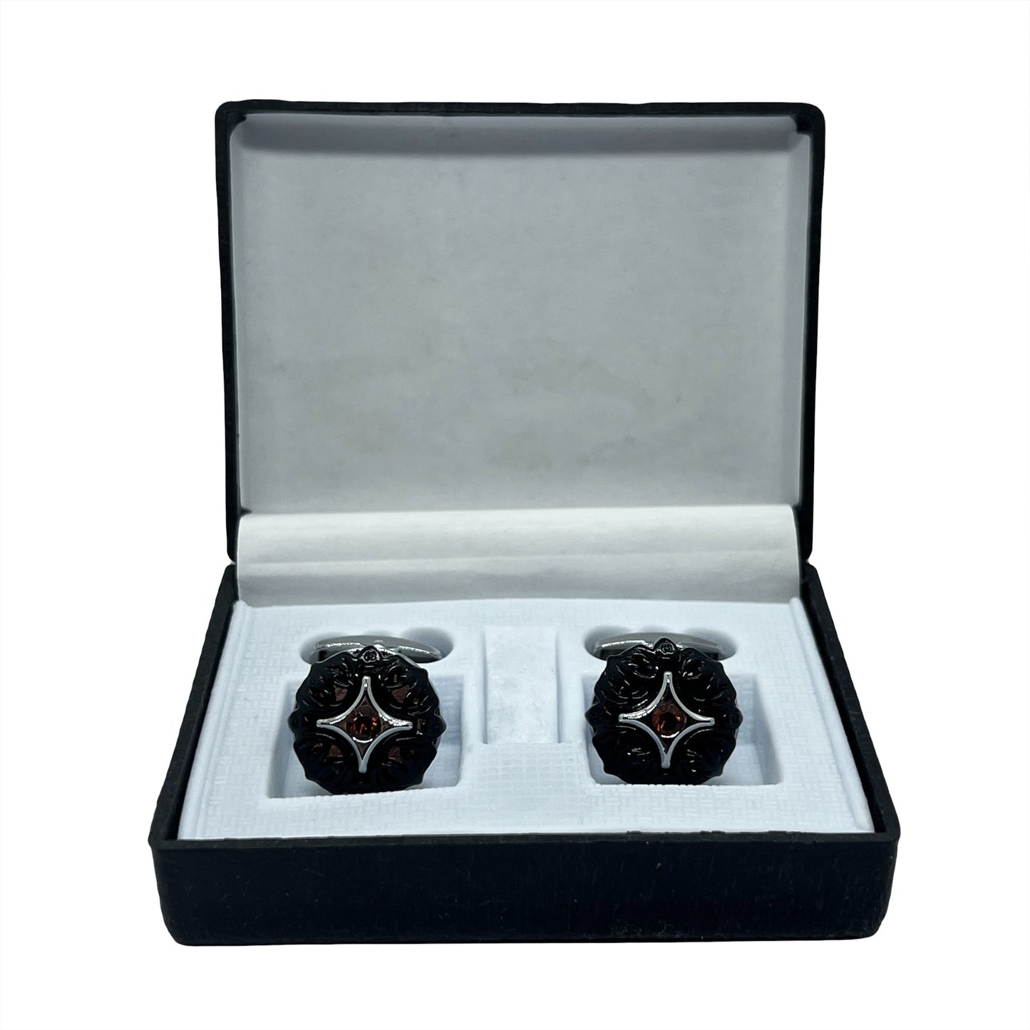 Rhino Star Black Silver Cufflinks