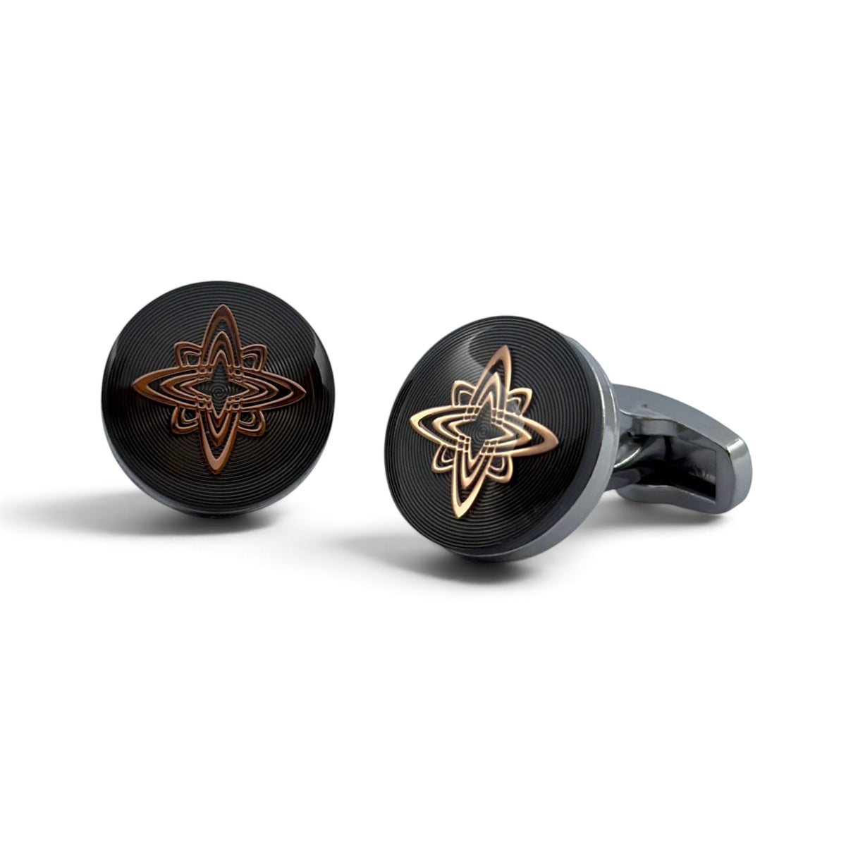 Noir Emblem Silver Cufflinks