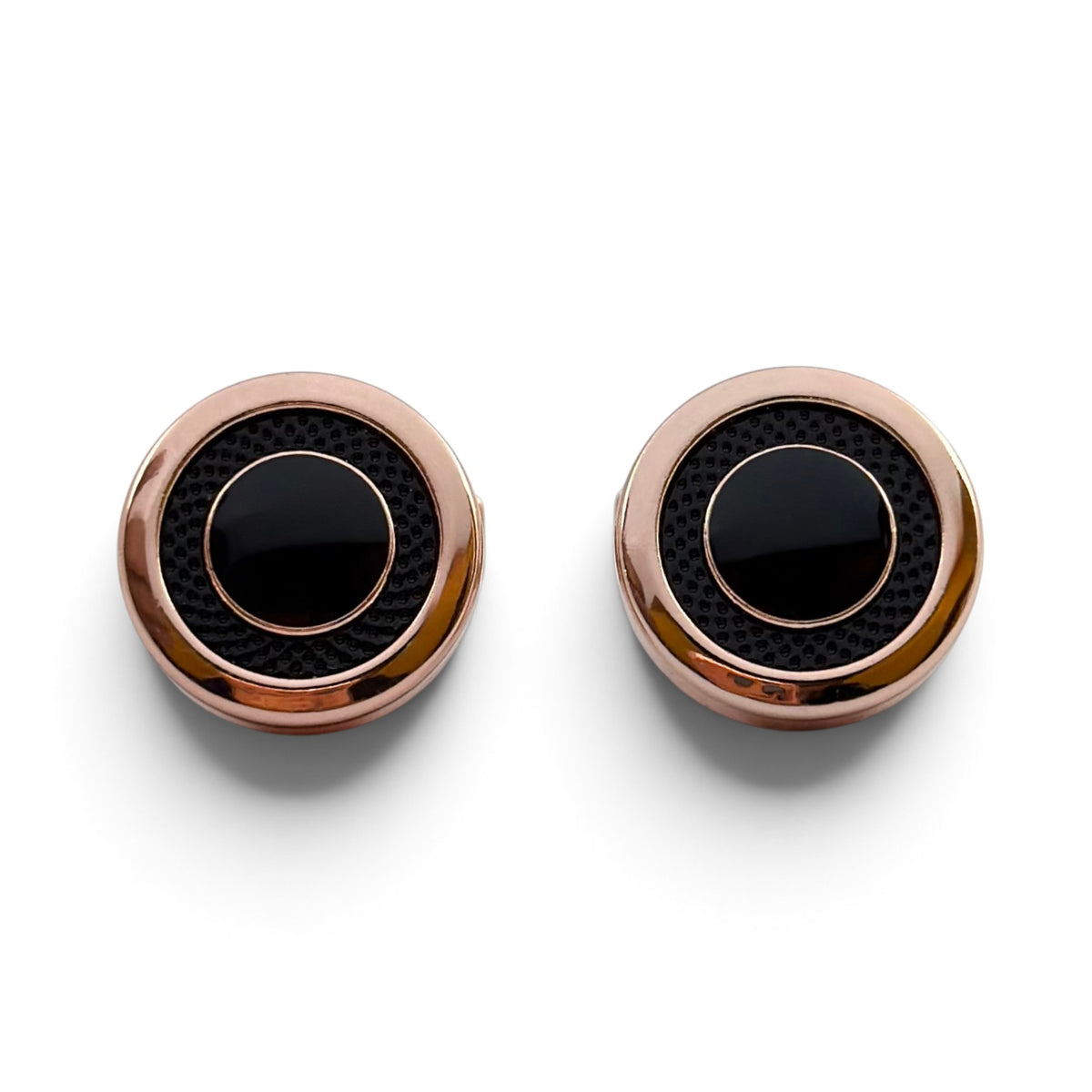 Obsidian Halo Rose Gold Cufflinks