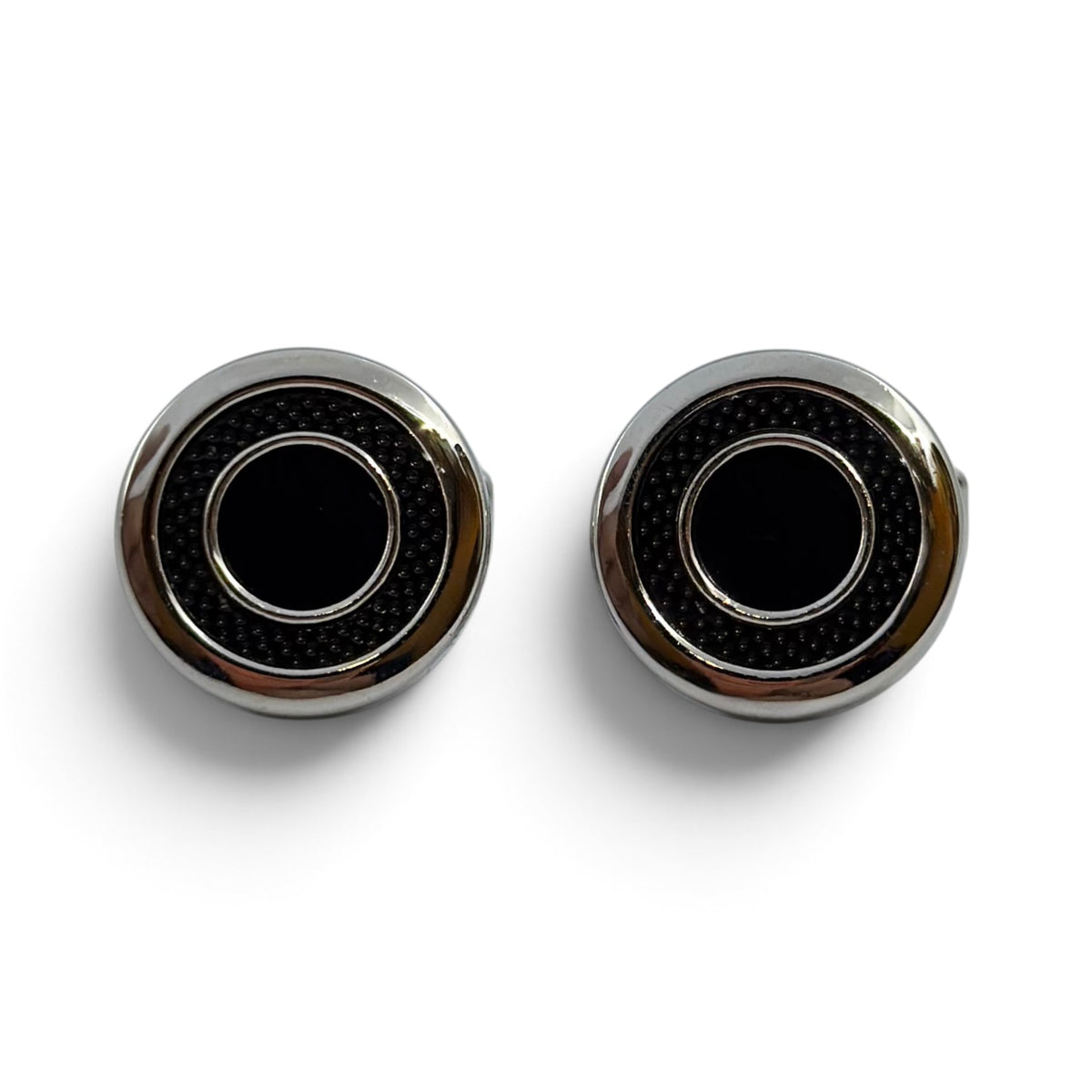 Obsidian Halo Silver Cufflinks