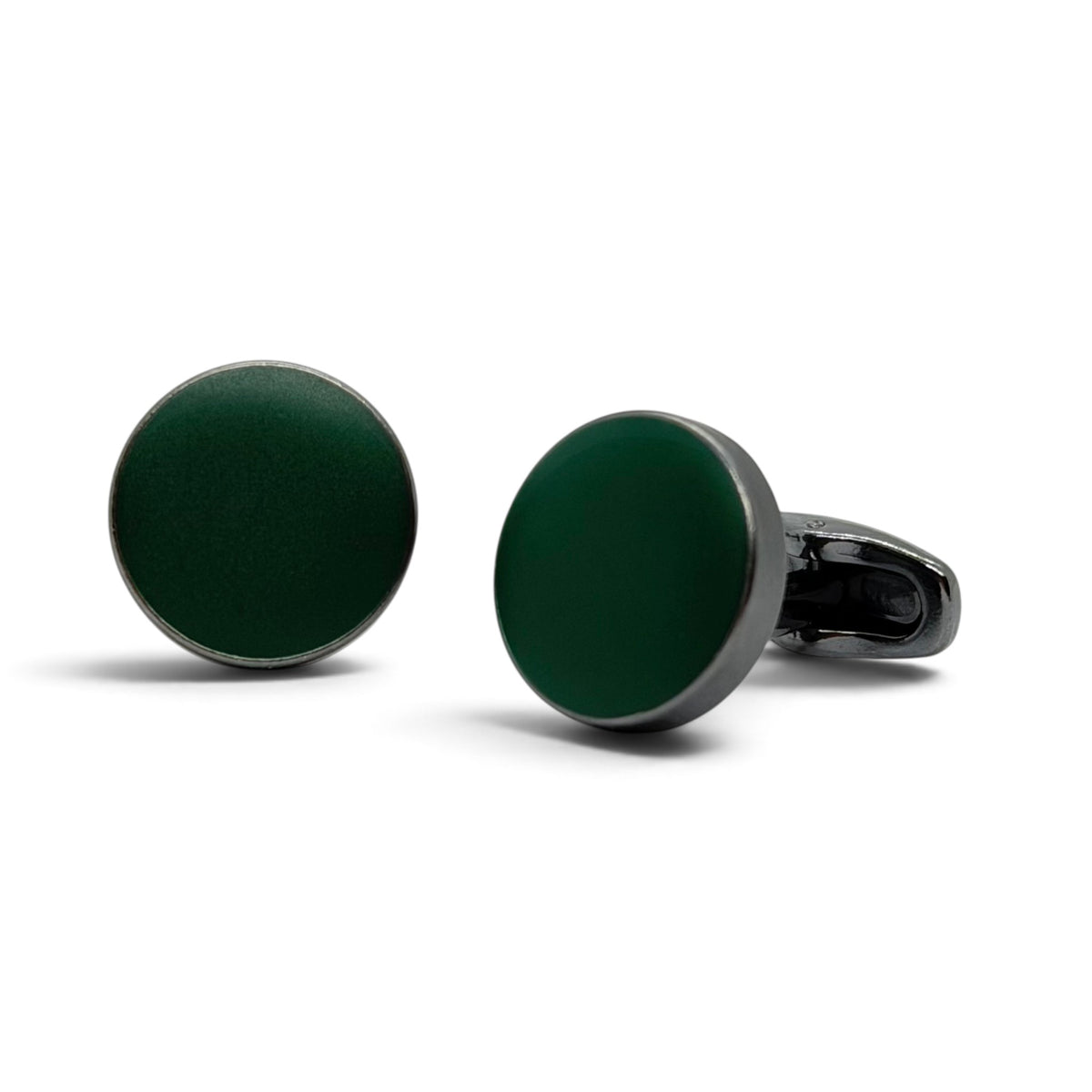 Forest Round Grey Metallic Cufflinks