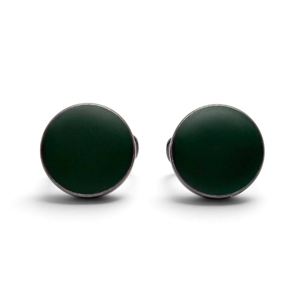 Forest Round Grey Metallic Cufflinks