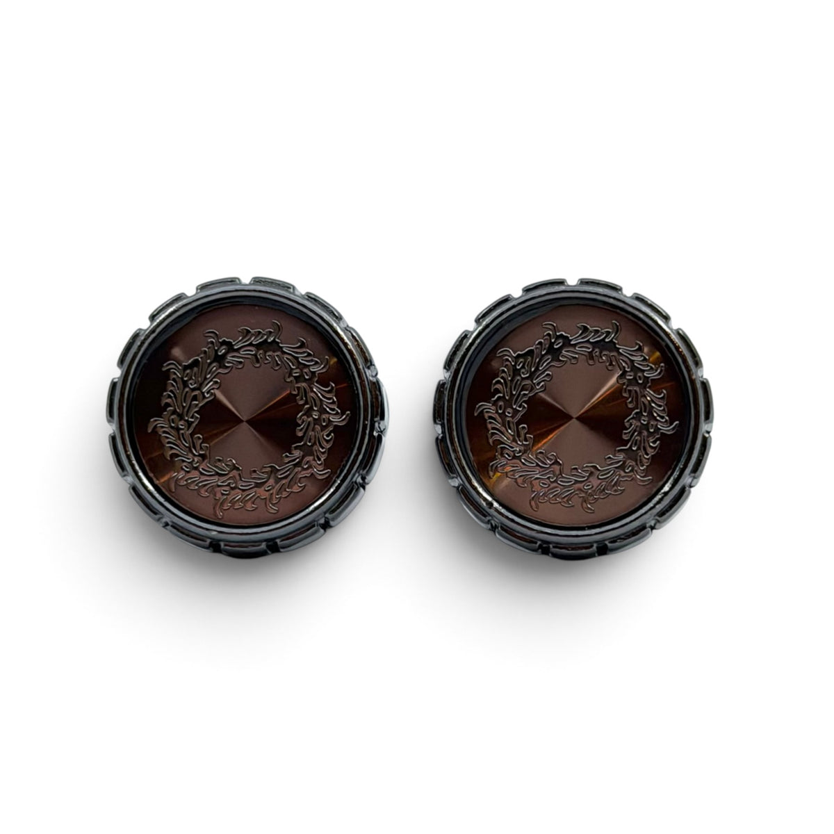 Laurel Medallion Grey Metallic Cufflinks