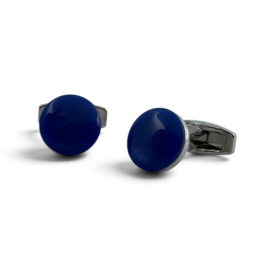 Regal Blue Silver Cufflinks