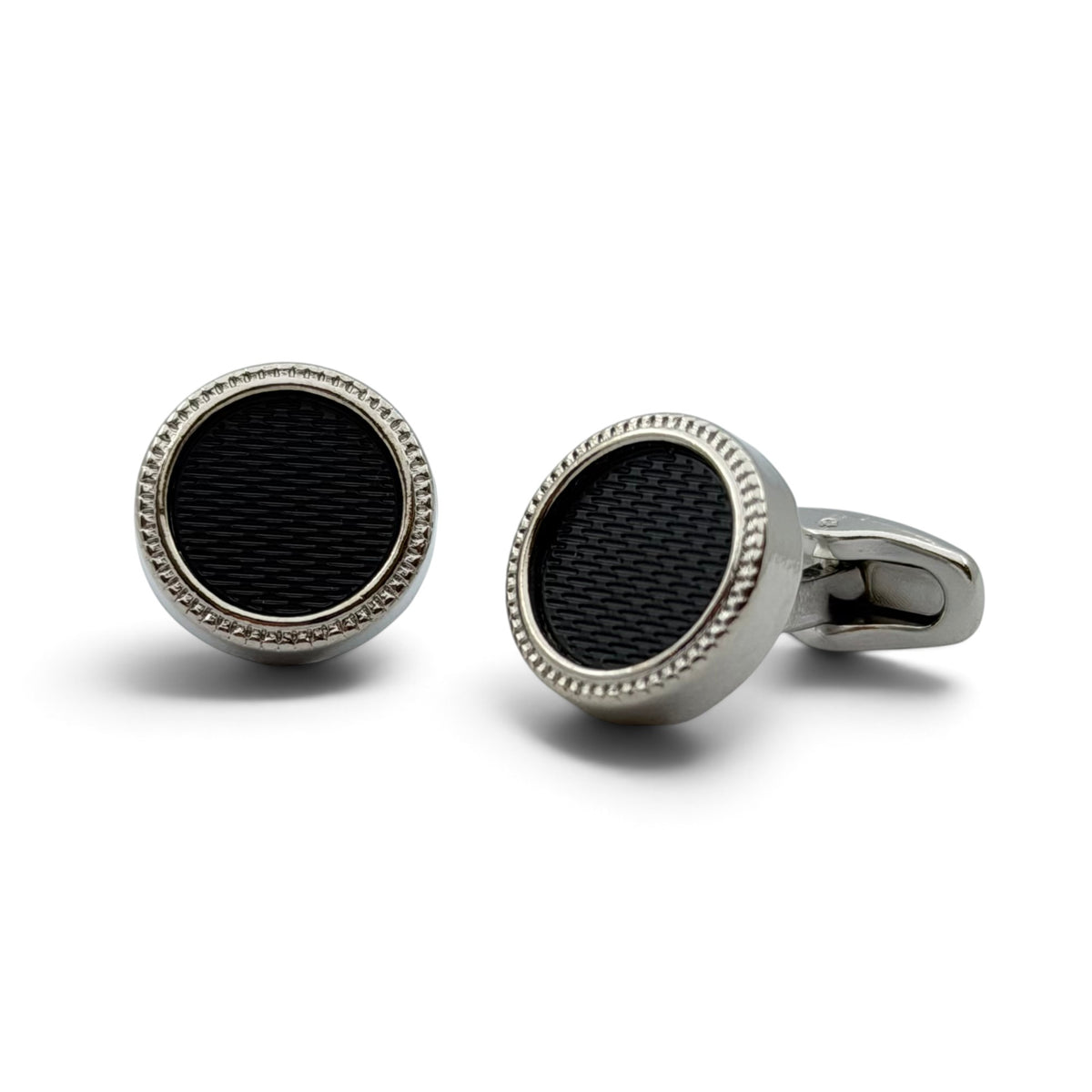 Monarch Noir Silver Cufflinks