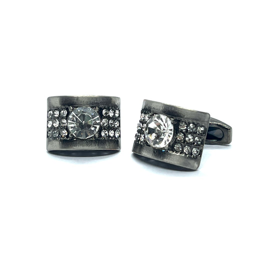 Rhino Zircon Grey Metallic Cufflinks