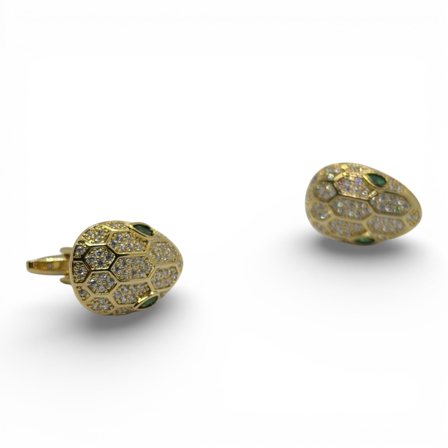 Imperial Viper – Emerald Gaze Golden Cufflinks
