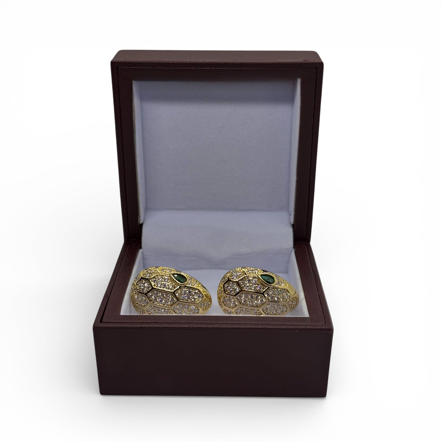 Imperial Viper – Emerald Gaze Golden Cufflinks
