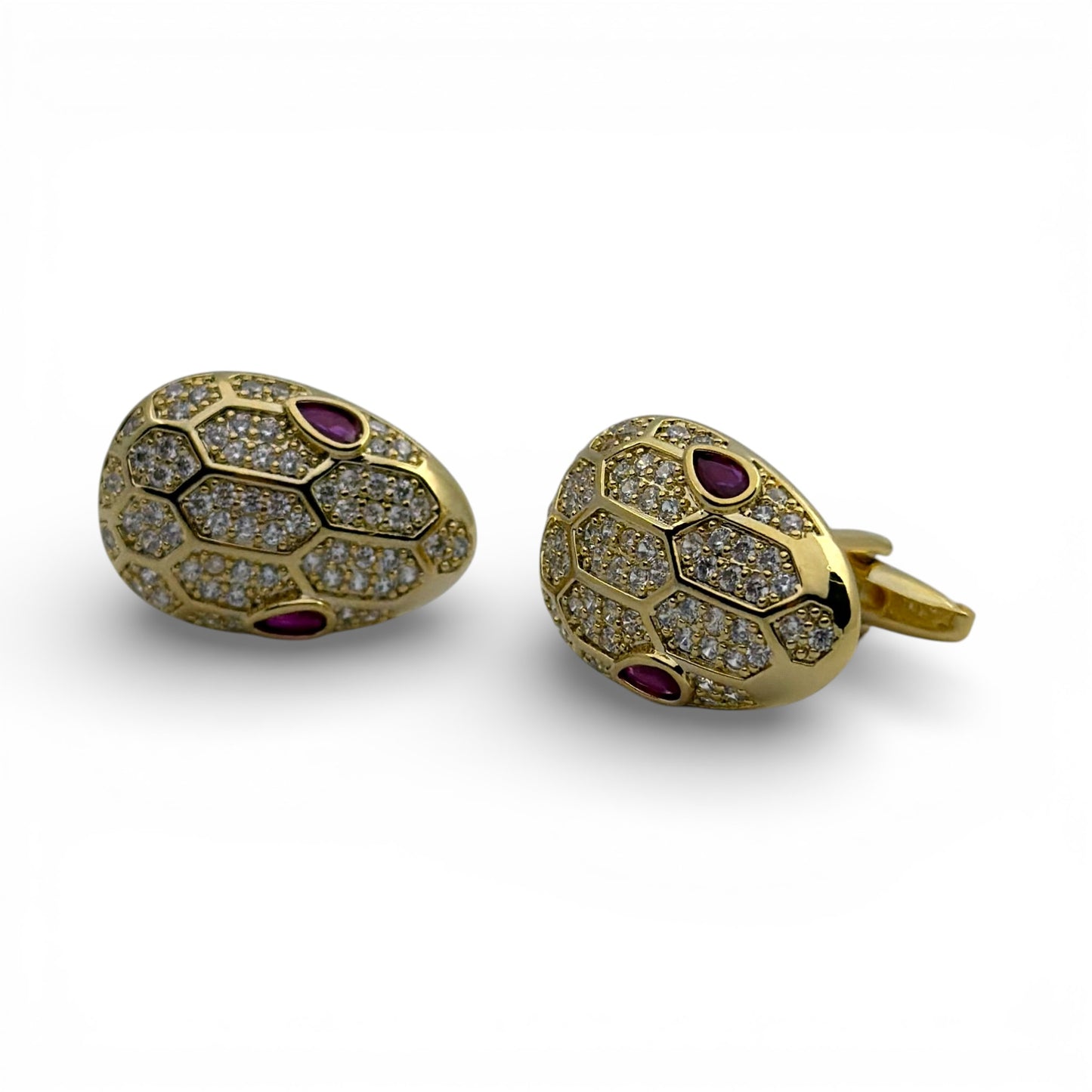 Imperial Viper – Amethyst Edition Golden Cufflinks
