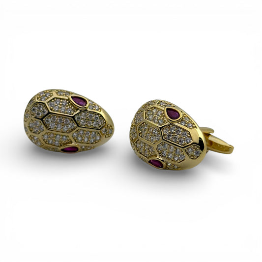 Imperial Viper – Amethyst Edition Golden Cufflinks