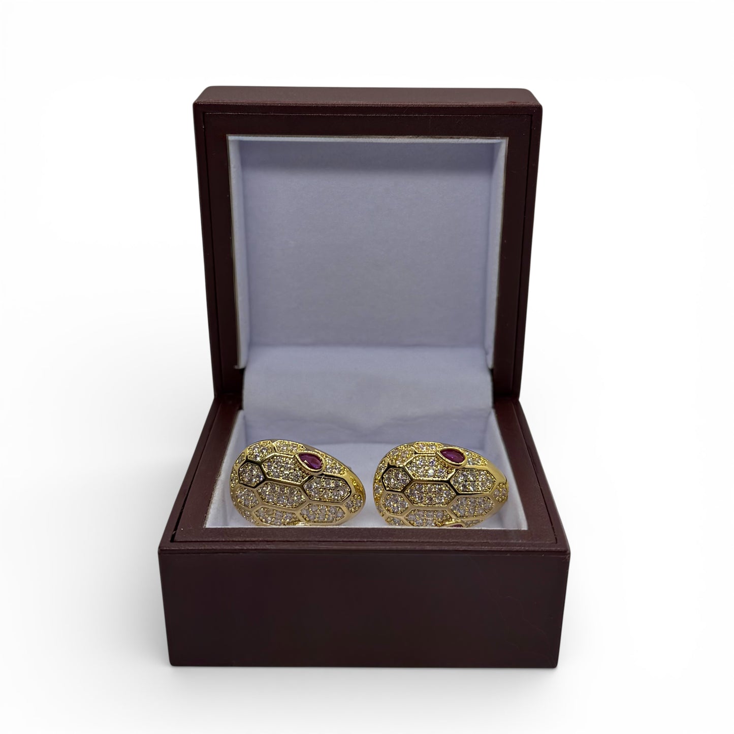 Imperial Viper – Amethyst Edition Golden Cufflinks