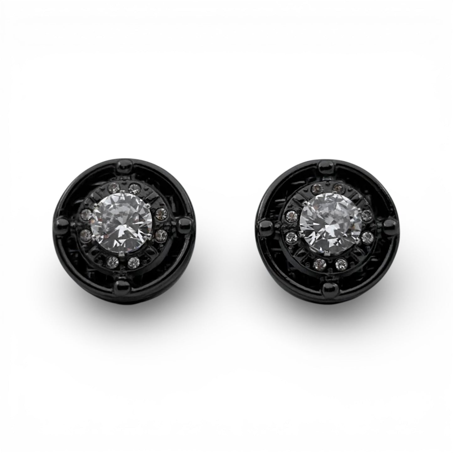 Crystal Halo Grey Metallic Cufflinks